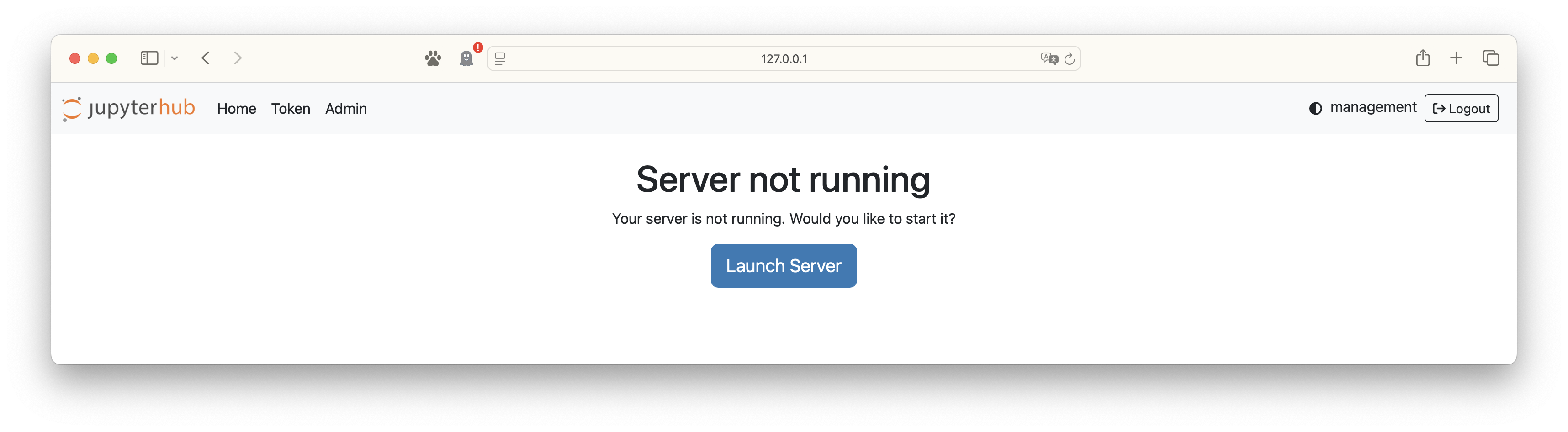 Jupyter Notebook 서버 실행 버튼