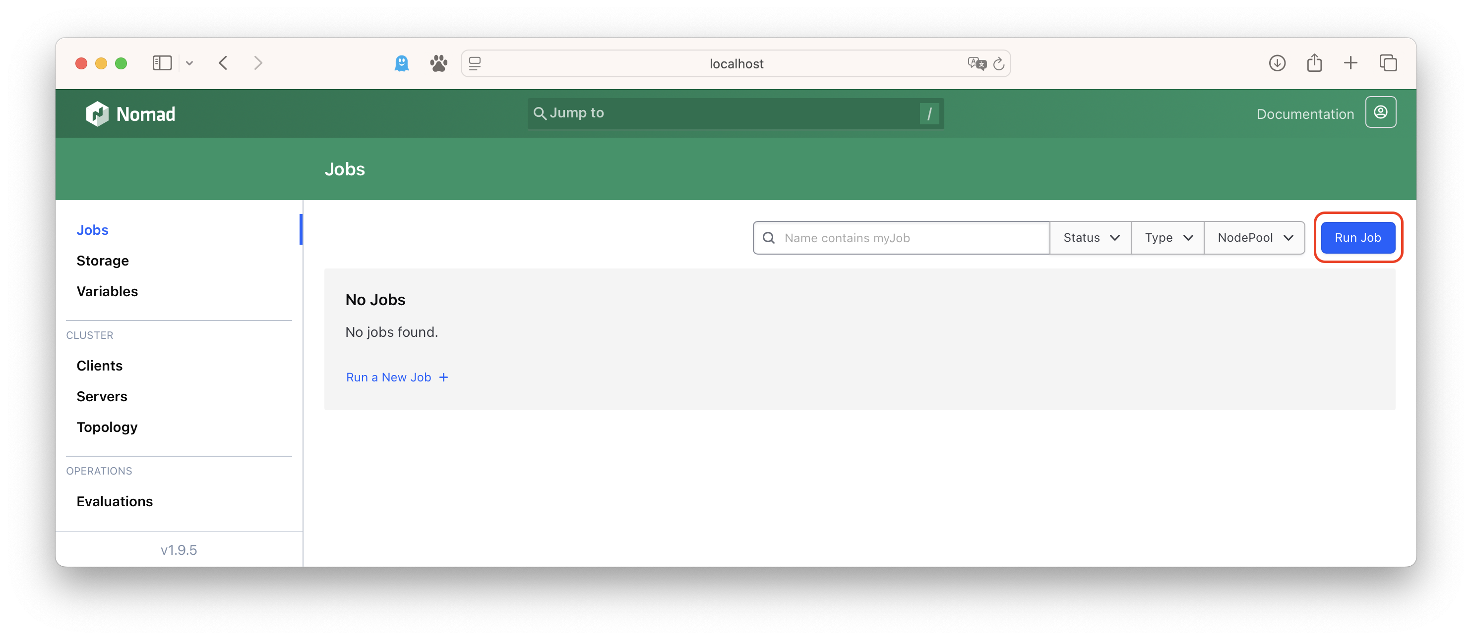 Nomad UI - Run Job